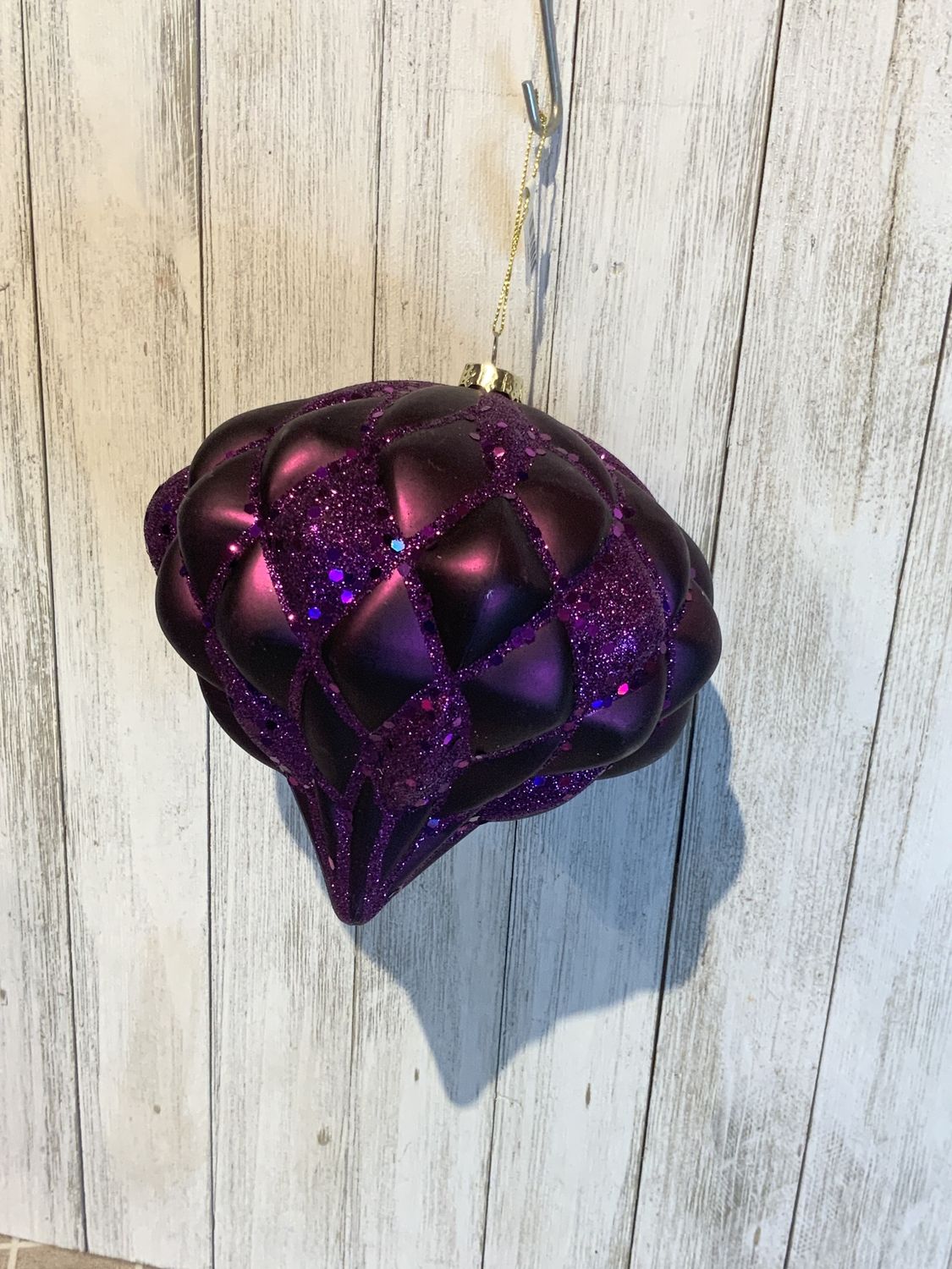 Ornament, Plum Diamond 5" matte