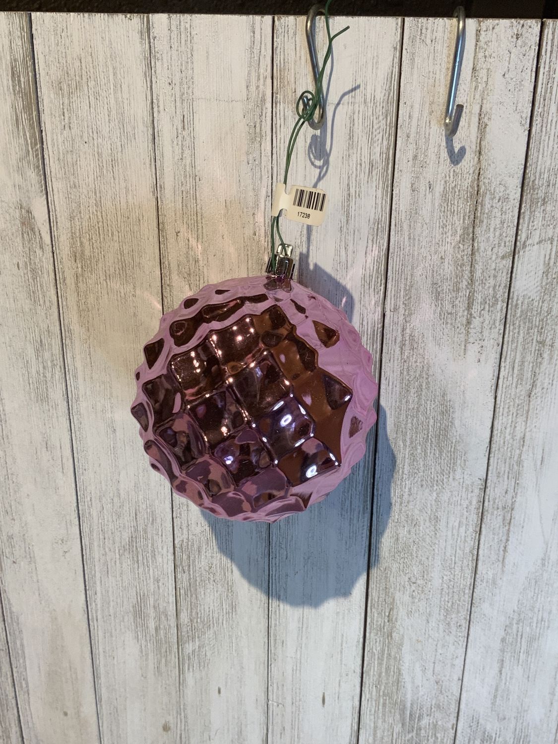 Ornament, Diamond Bauble 4" Pink shin