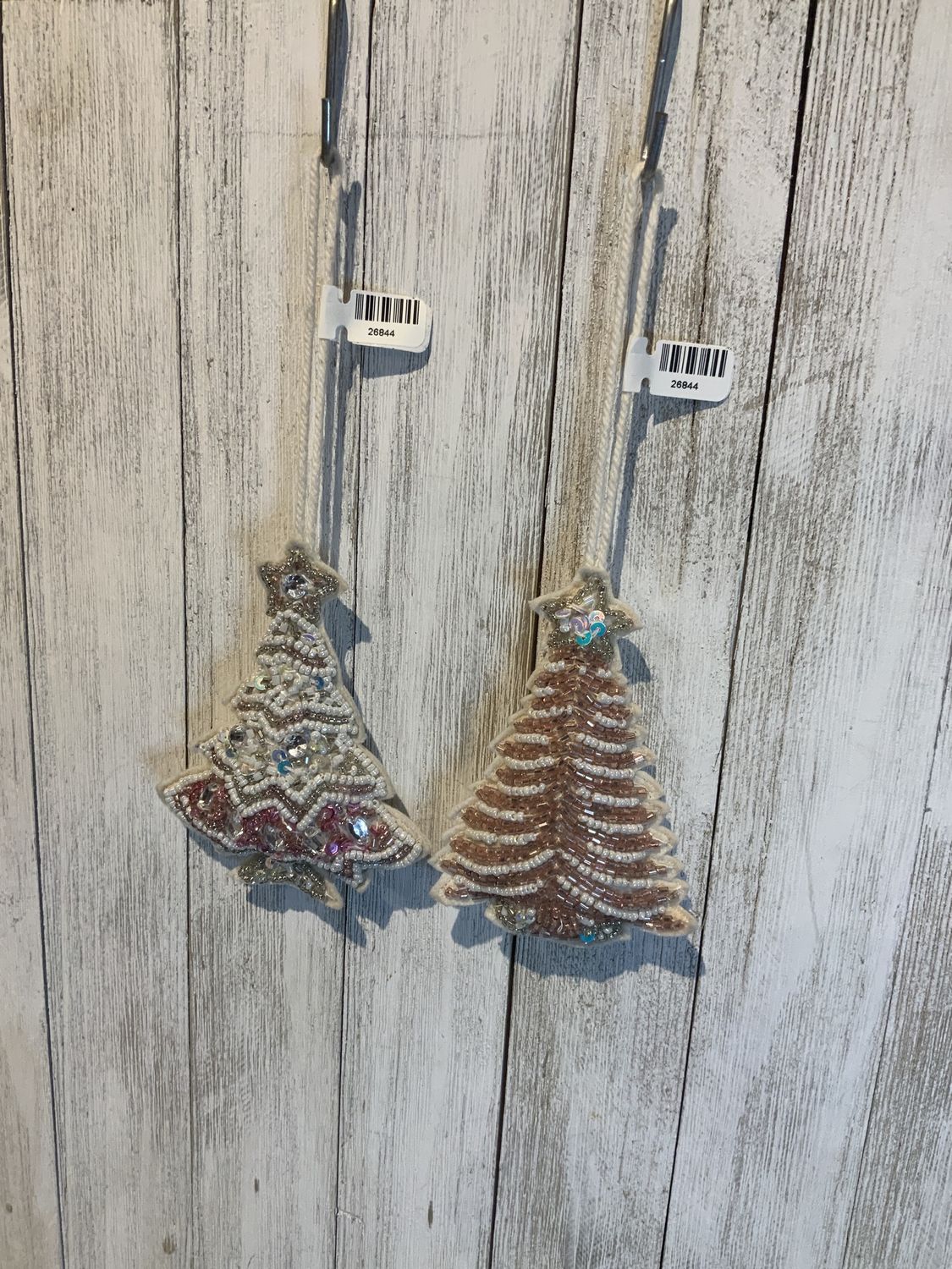 Ornament, Tree w/Sequins &amp;Beads 4" 2 ass't