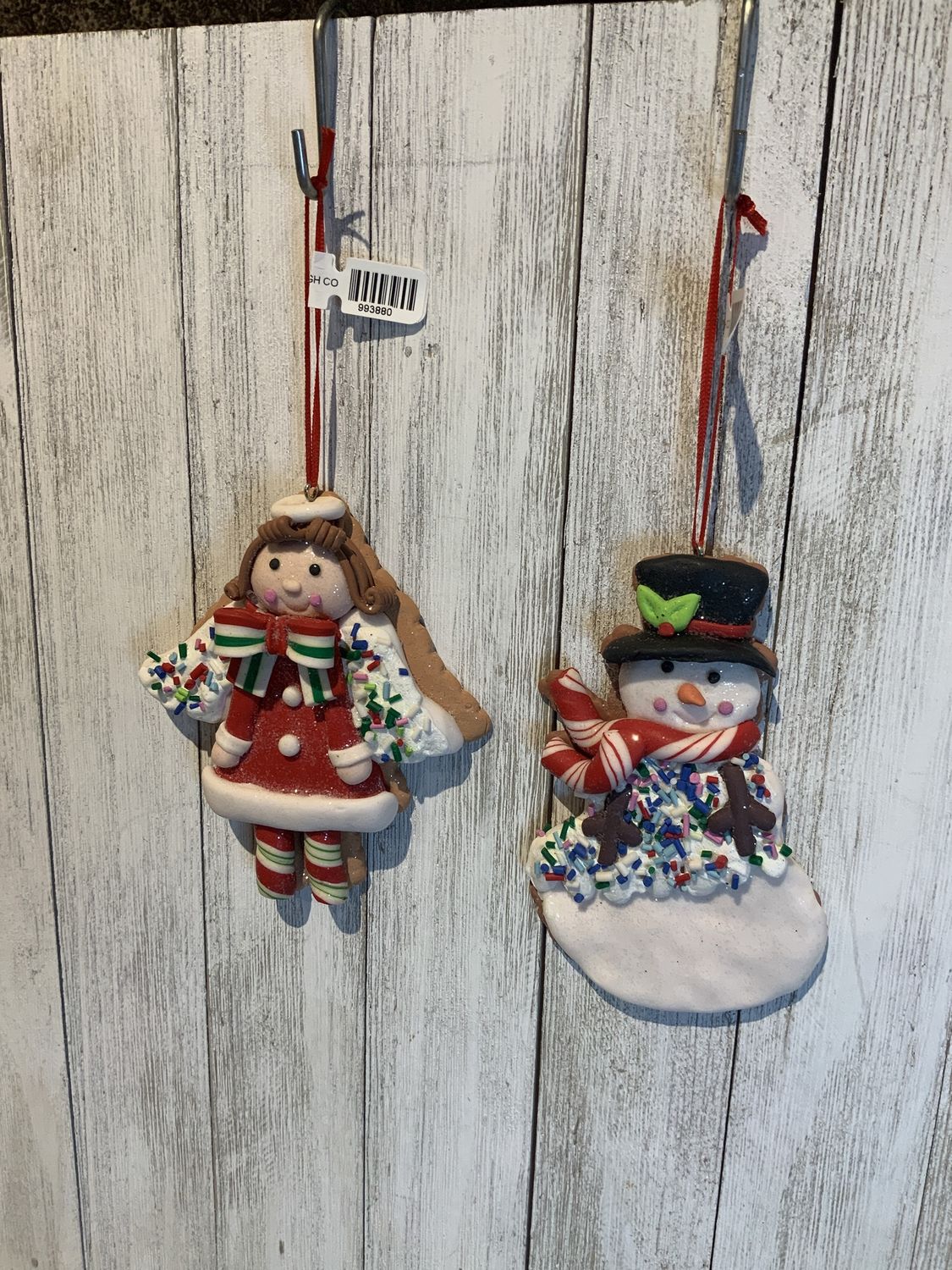 ORNAMENT, CLAYDOUGH COOKIE 5",Red/WHT