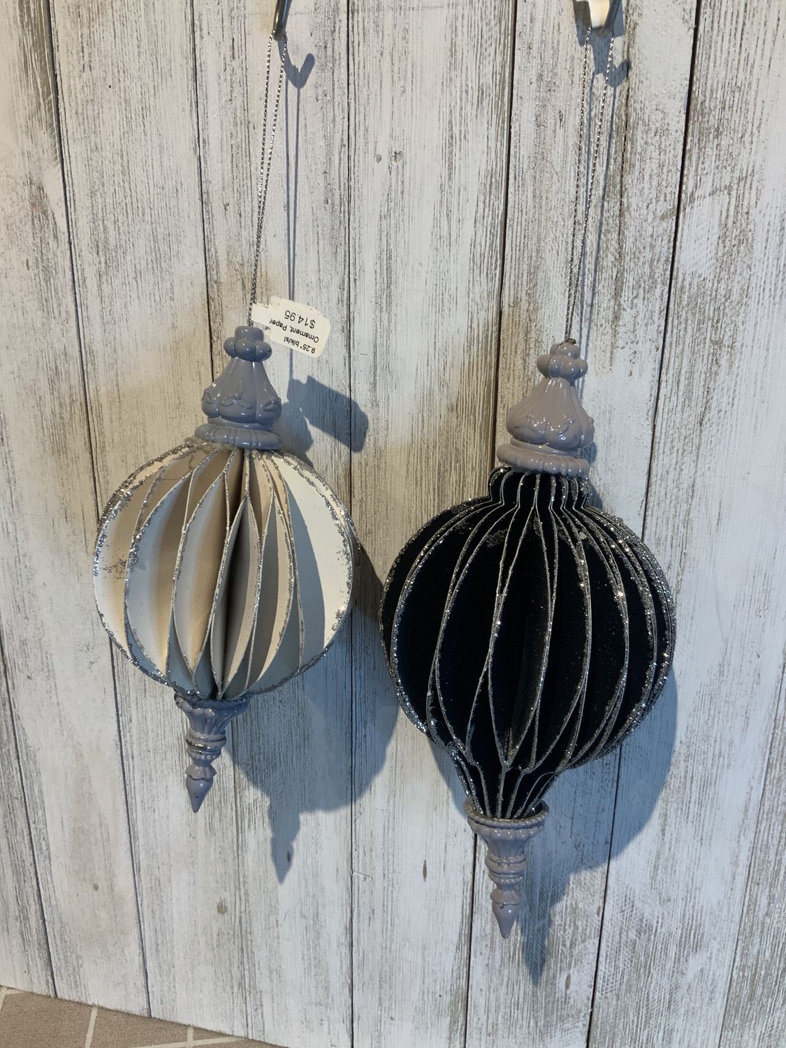 Ornament, Paper 9.25" blk/sl