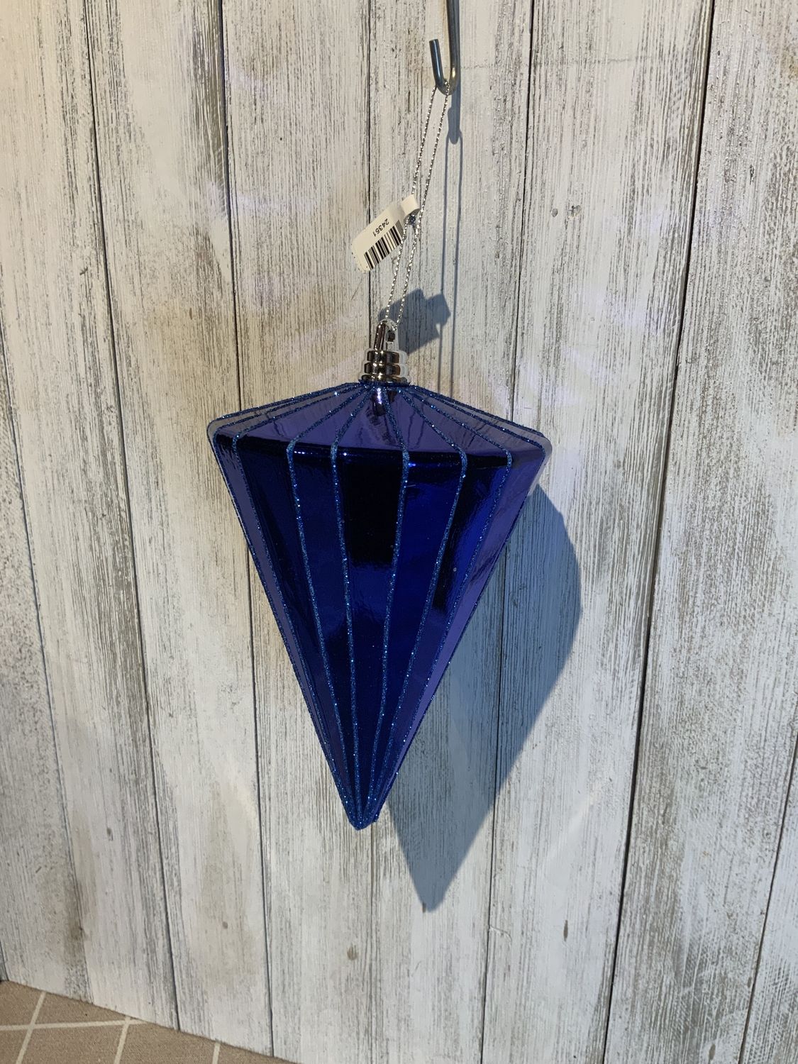 Ornament, Cone Shiny 6" Blue