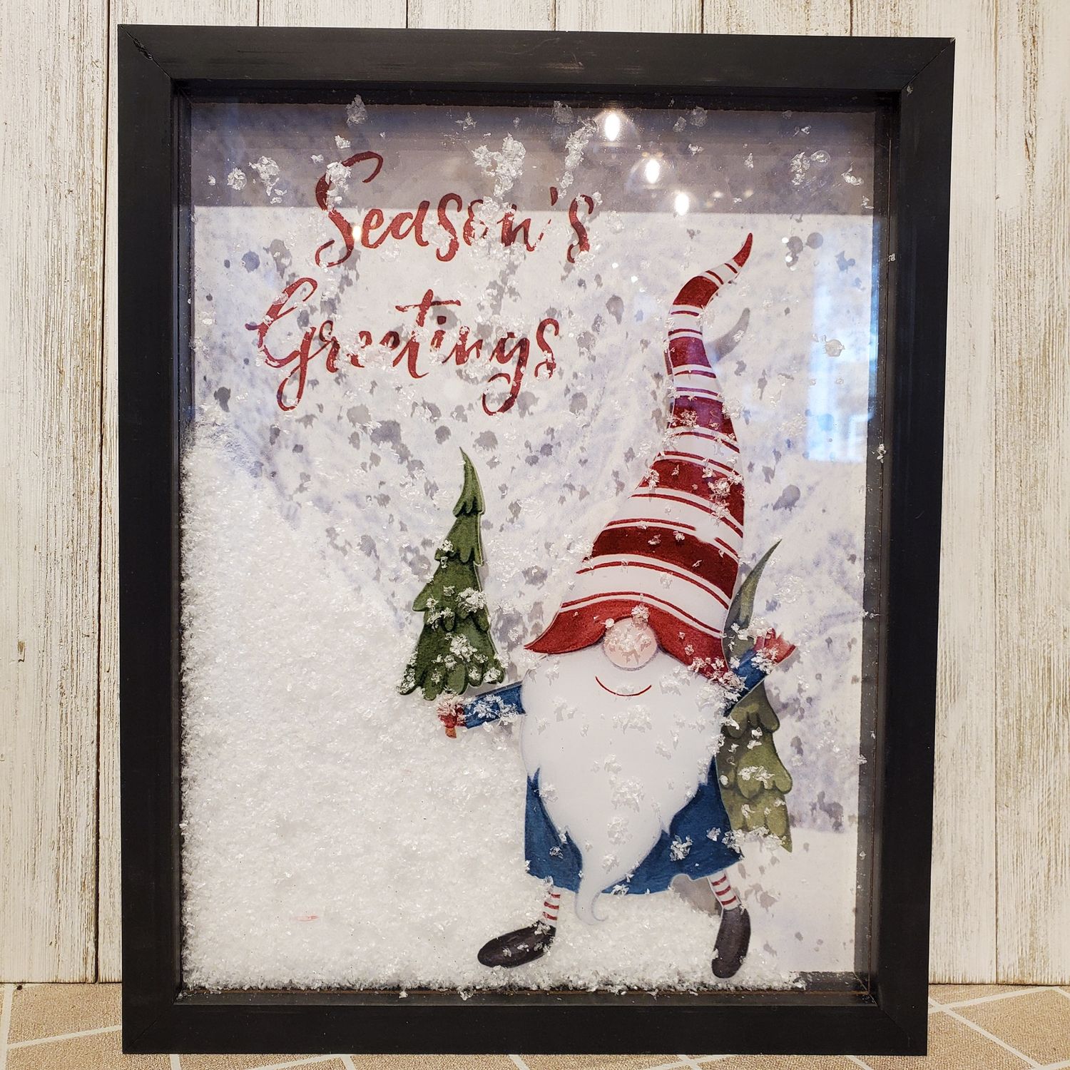 Box Sign, Gnome in Snow 9x12 SeasGrt
