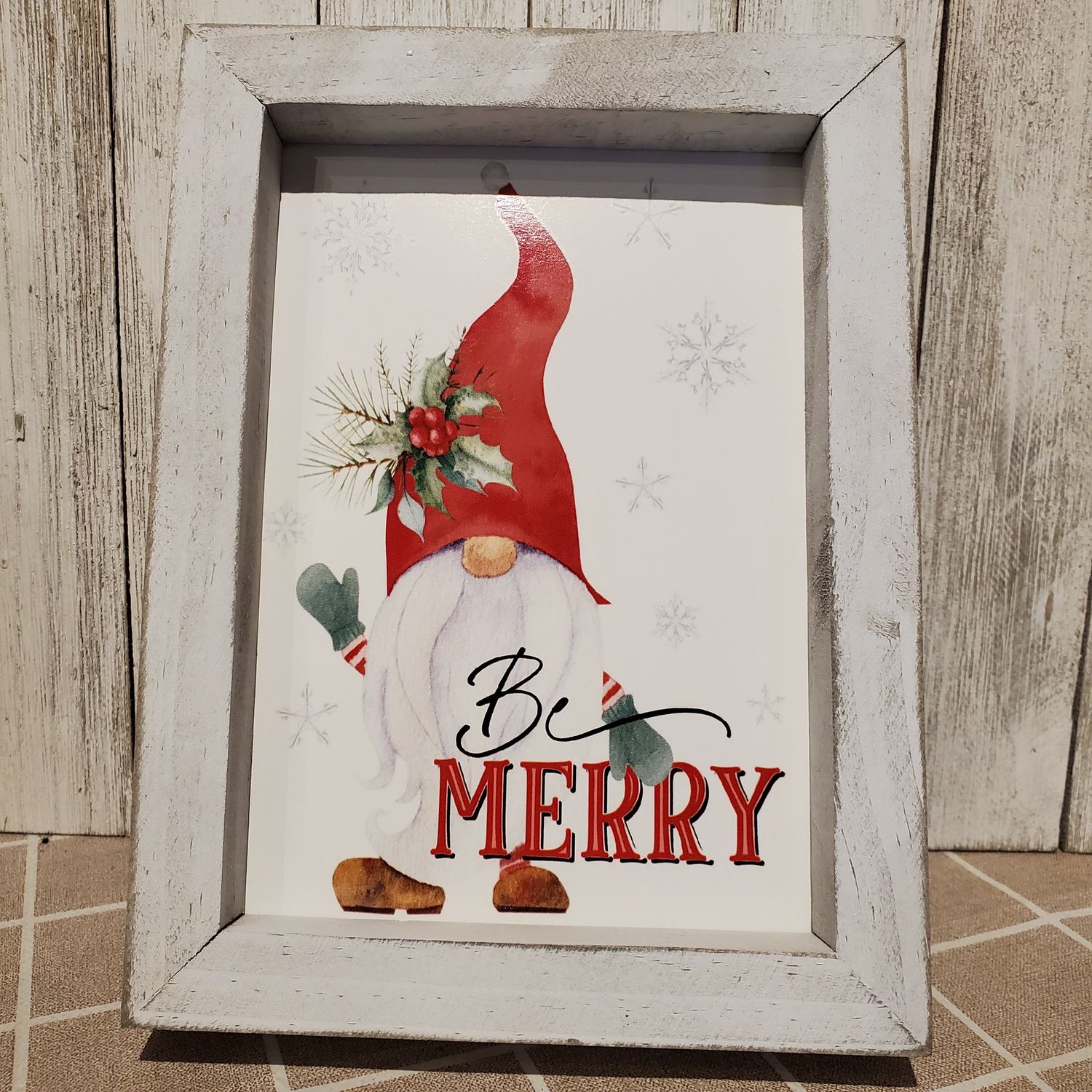 Box Sign, Gnome "Be Merry"