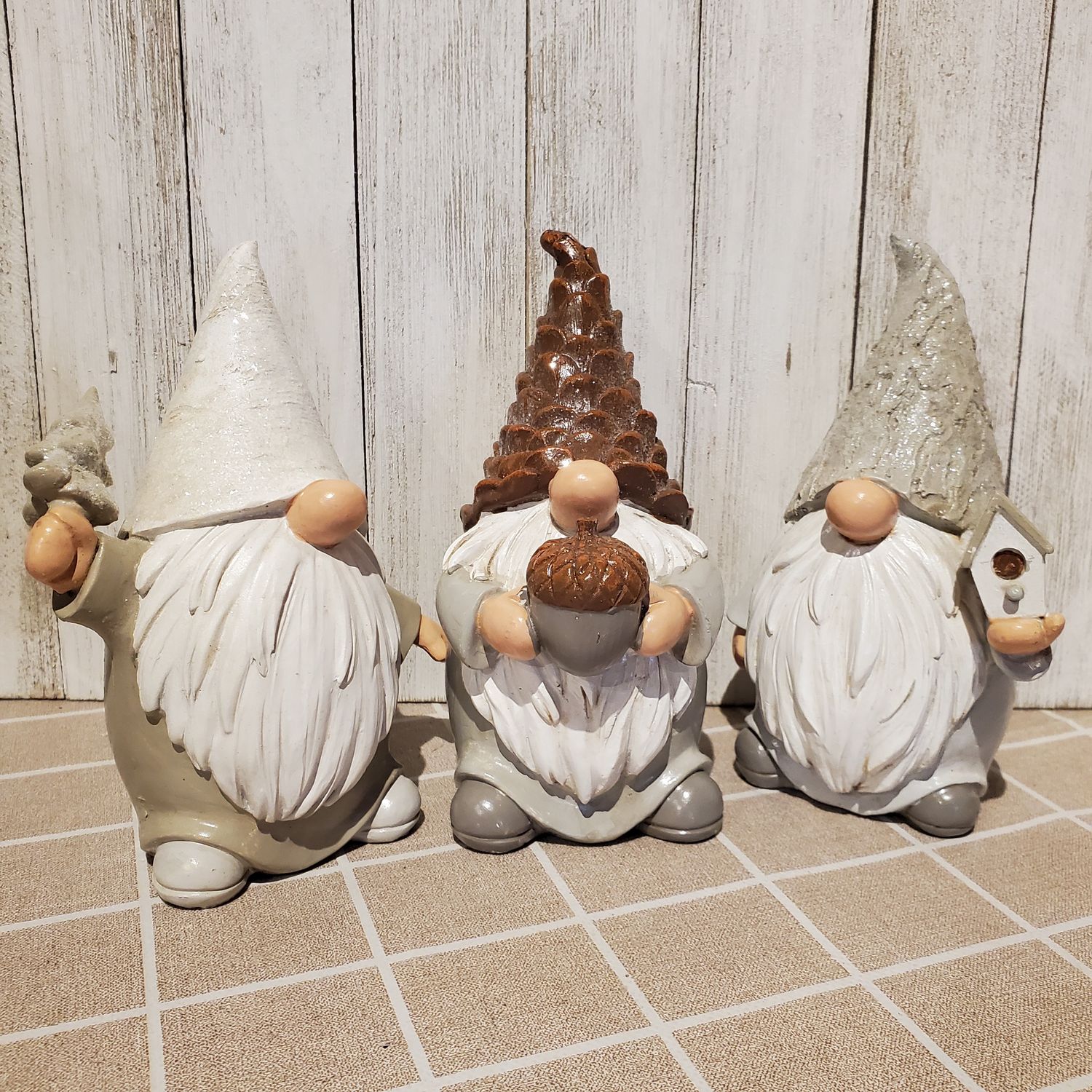 Gnome, Birch Hats 3 asst resin
