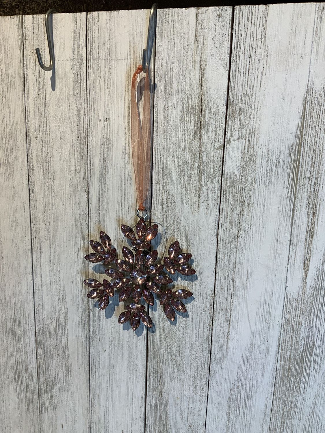 Ornament, Pink Jewel Snowflake 3.5"