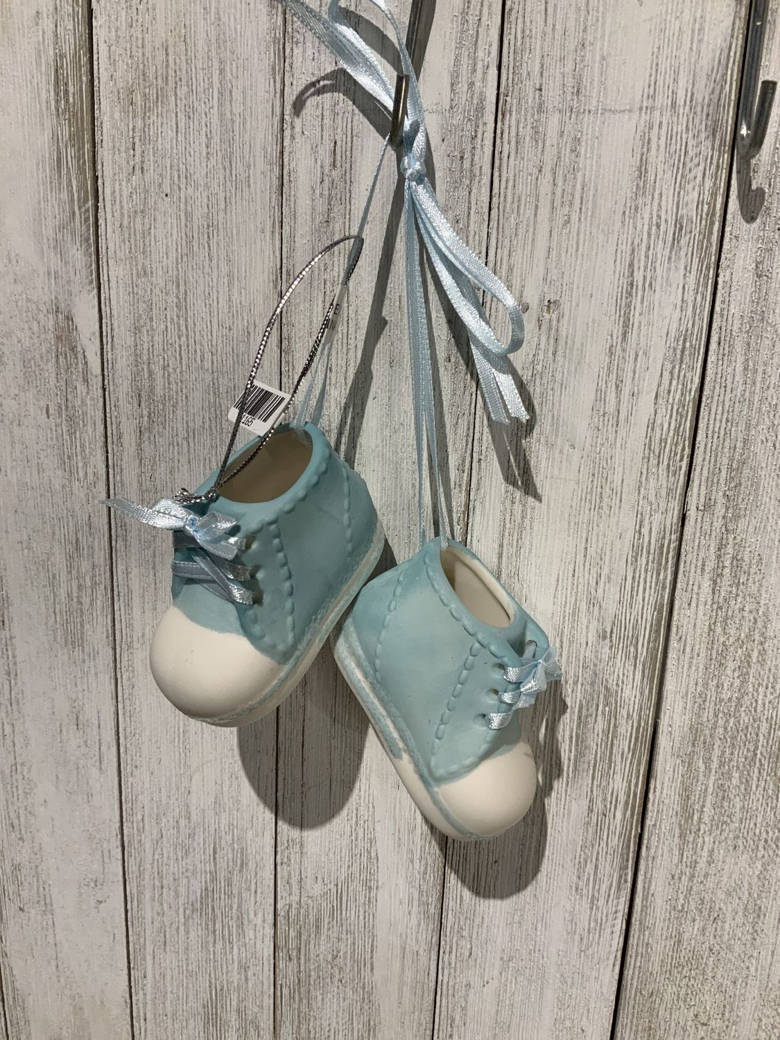 Ornament, Porcelain Baby Boy Shoes