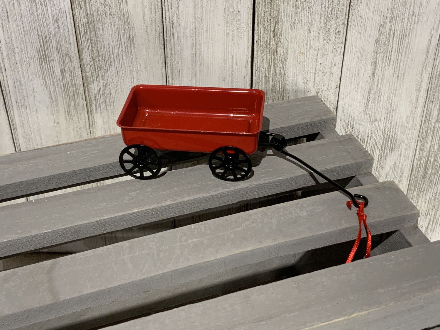 Ornament, Red Wagon Metal