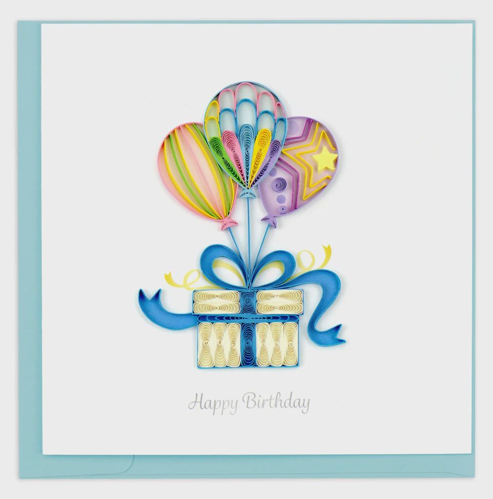Quilling Card, Balloon Surprise Birthday