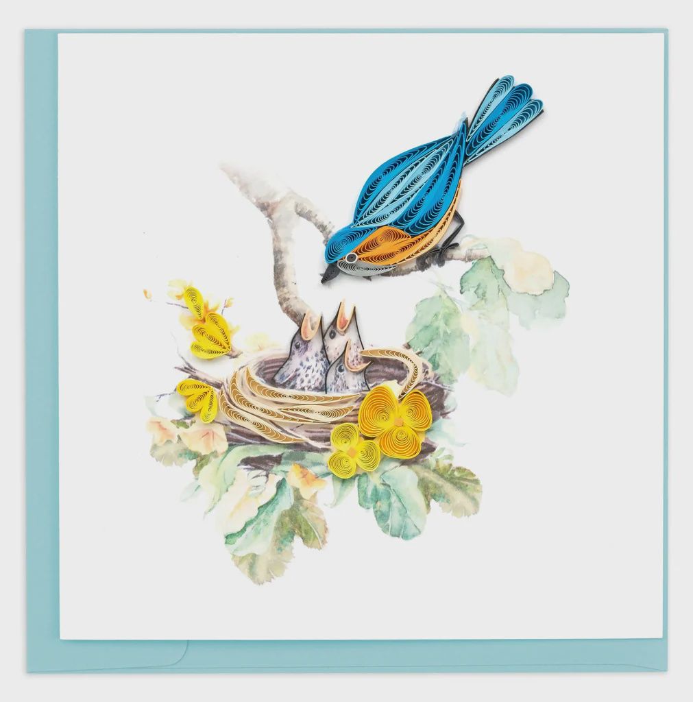 Quilling Card, Bluebirds &amp; Babies