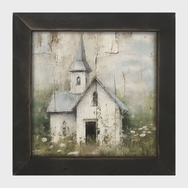 Picture, Old Country Church #3 14"x14"