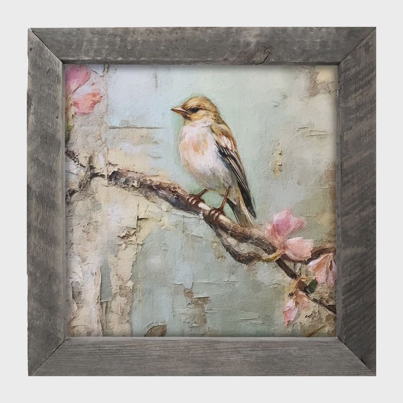Picture, Bird on Branch 8"x8"