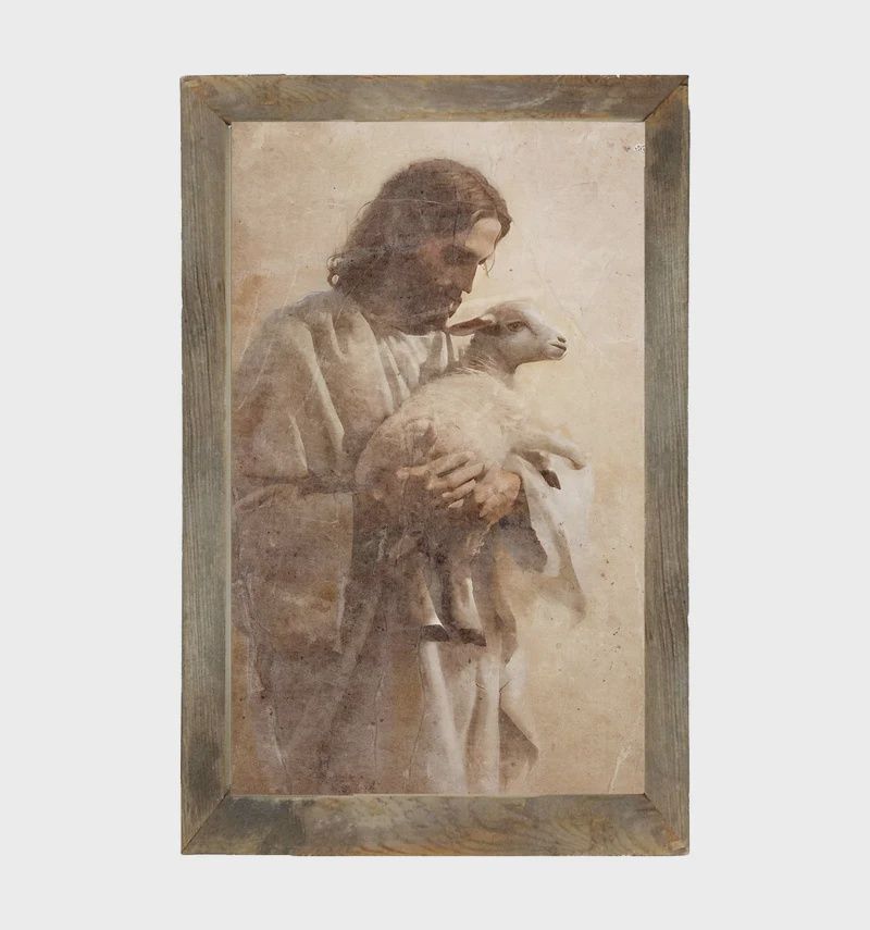 Picture, Jesus w/ a Lamb 18"x34.5"