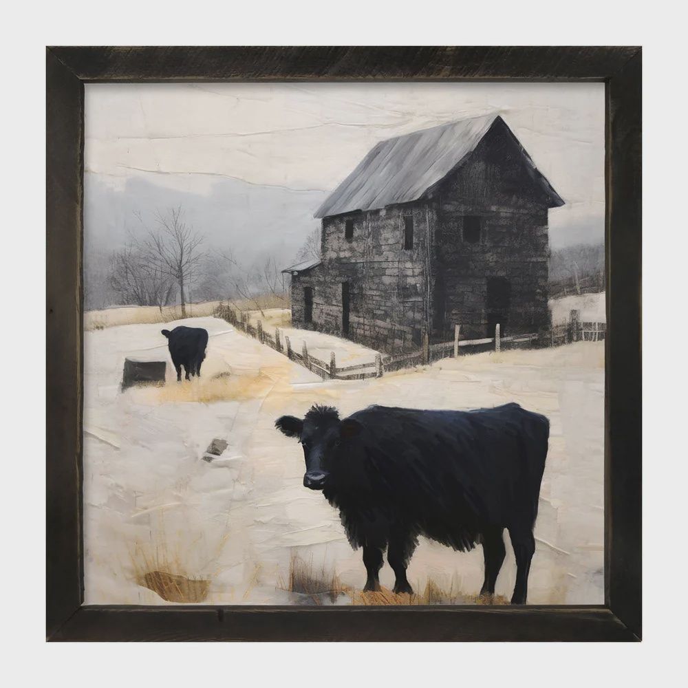 Picture, Cows At Barn