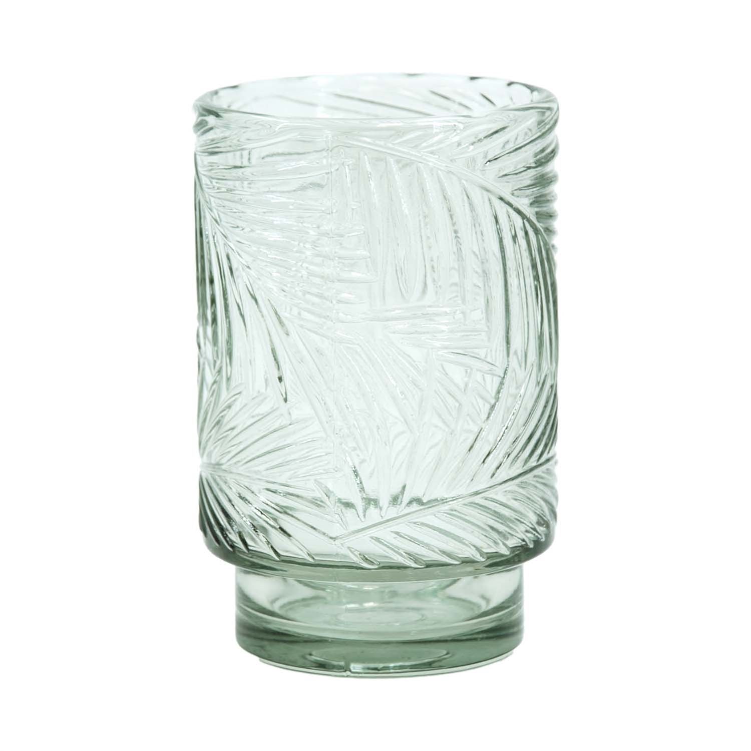 Jar, Fern Embossed Glass 5.5"