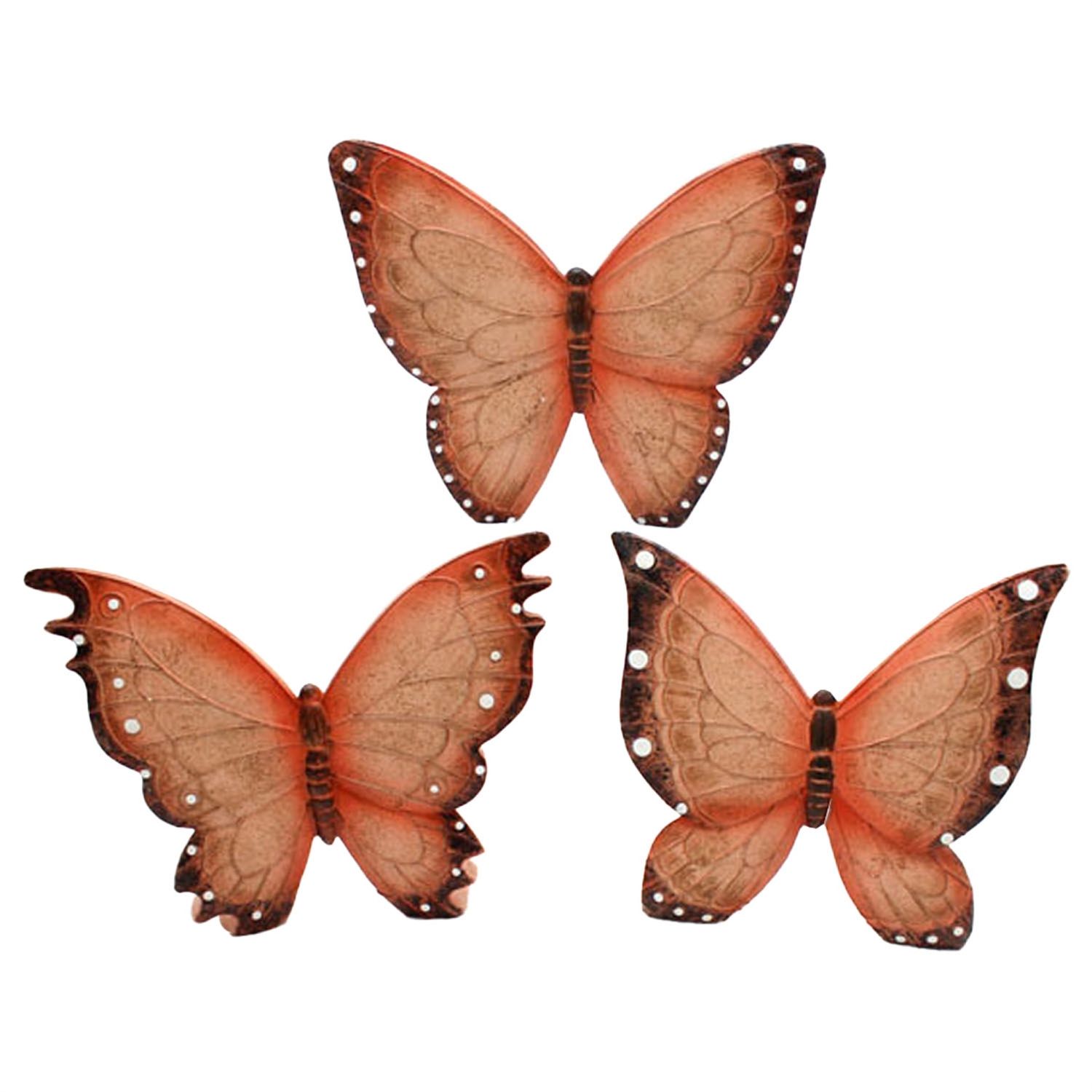 Figurine, Apricot Butterfly 3 Asst 6"