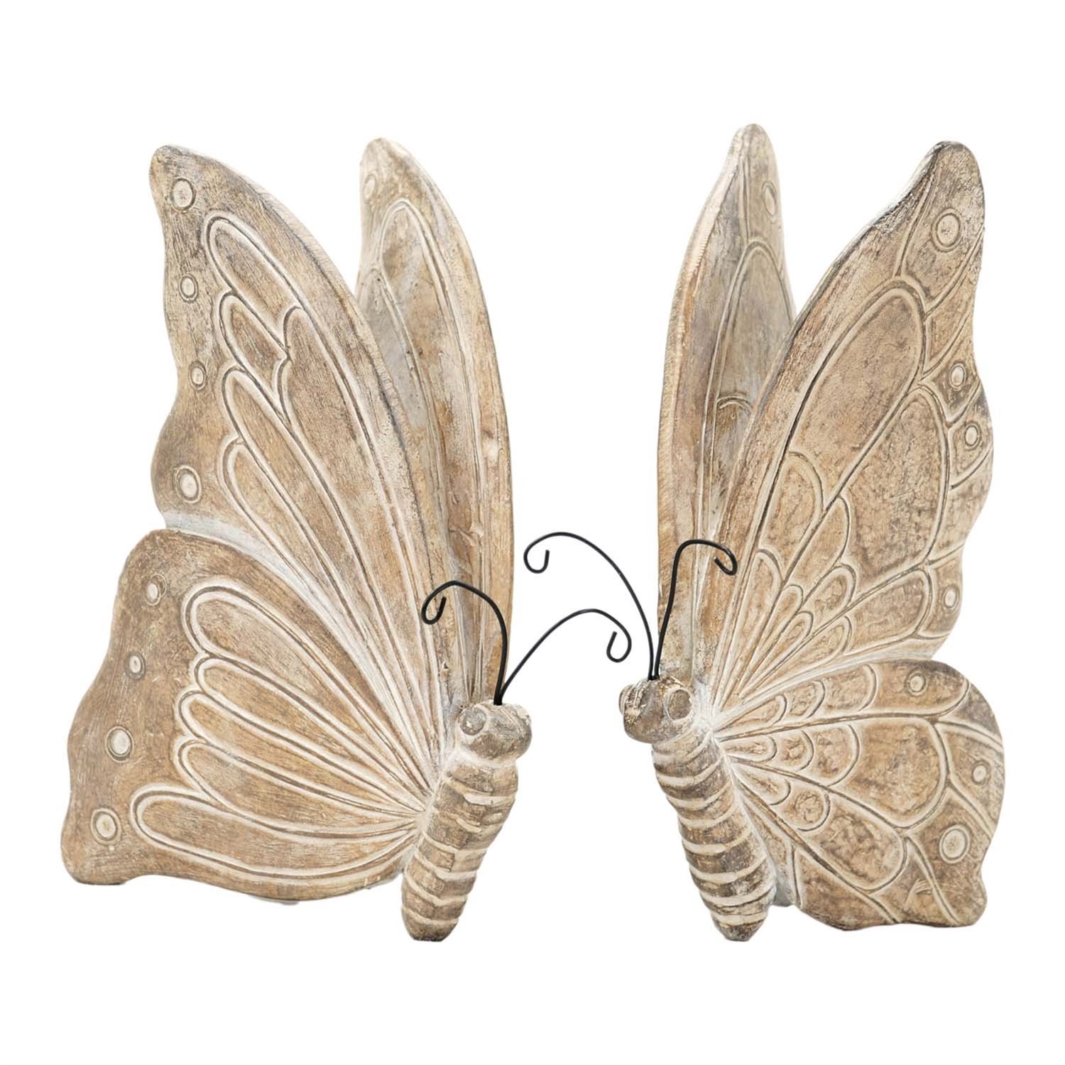 Figurine, Resin Butterflys 6" 2 Asst