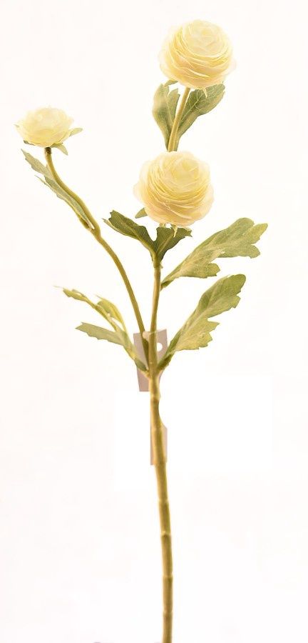 Faux Flower, Ranunculus White 17"