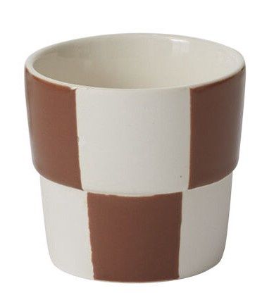 Pot, Brown Checkerboard 3.25"Sq