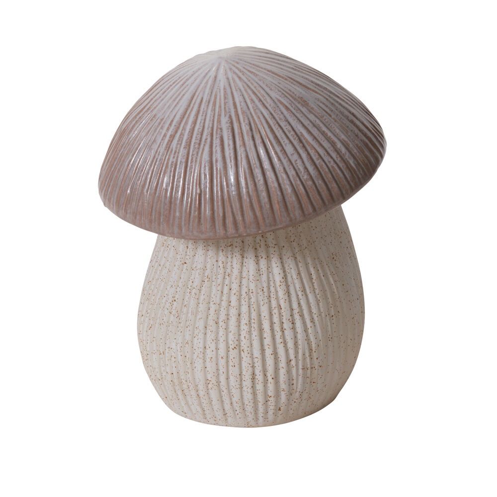 Canister, Capped Mushroom 7.25"x9.25" Ceramic