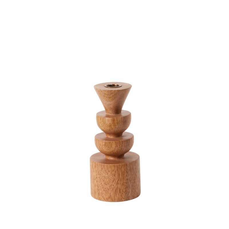 Candle Holder, Wood Manali 3.5"x7.75"