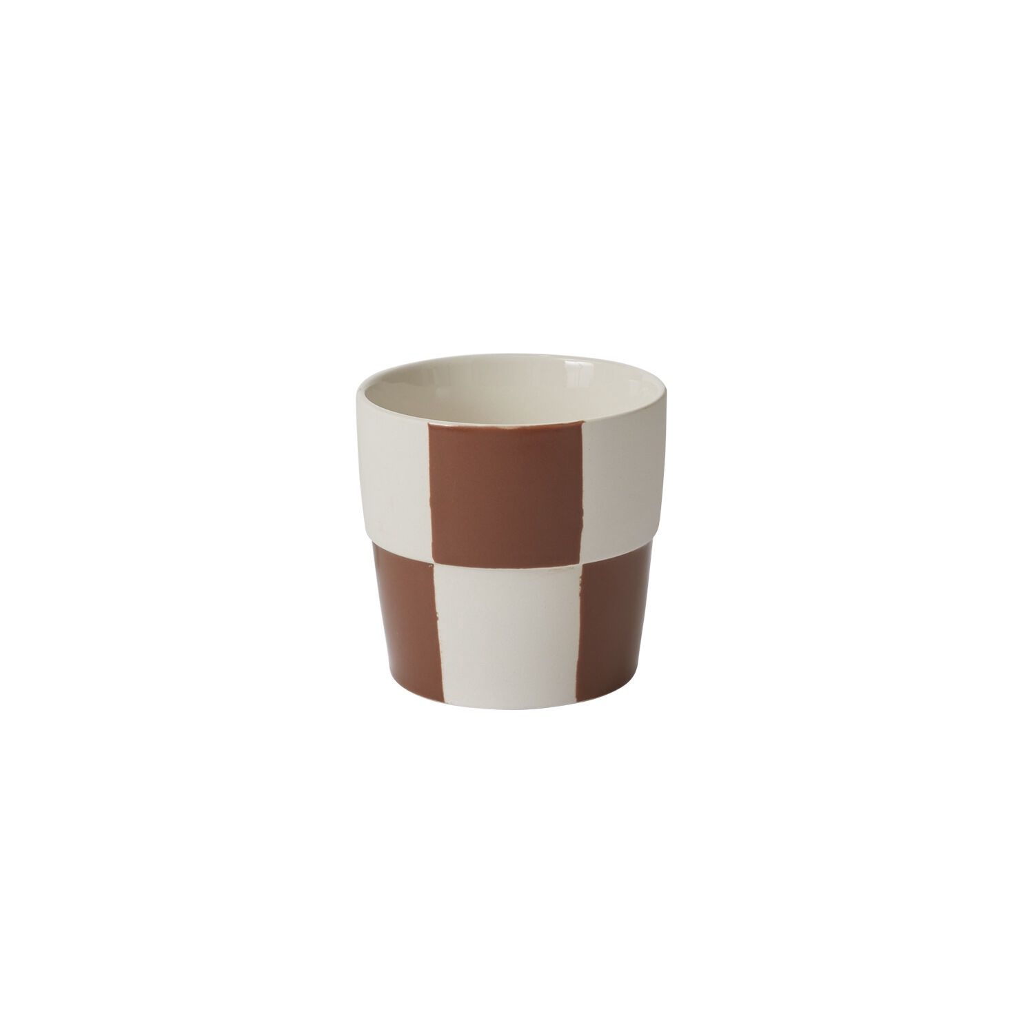 Pot, Brown Checkered 5"