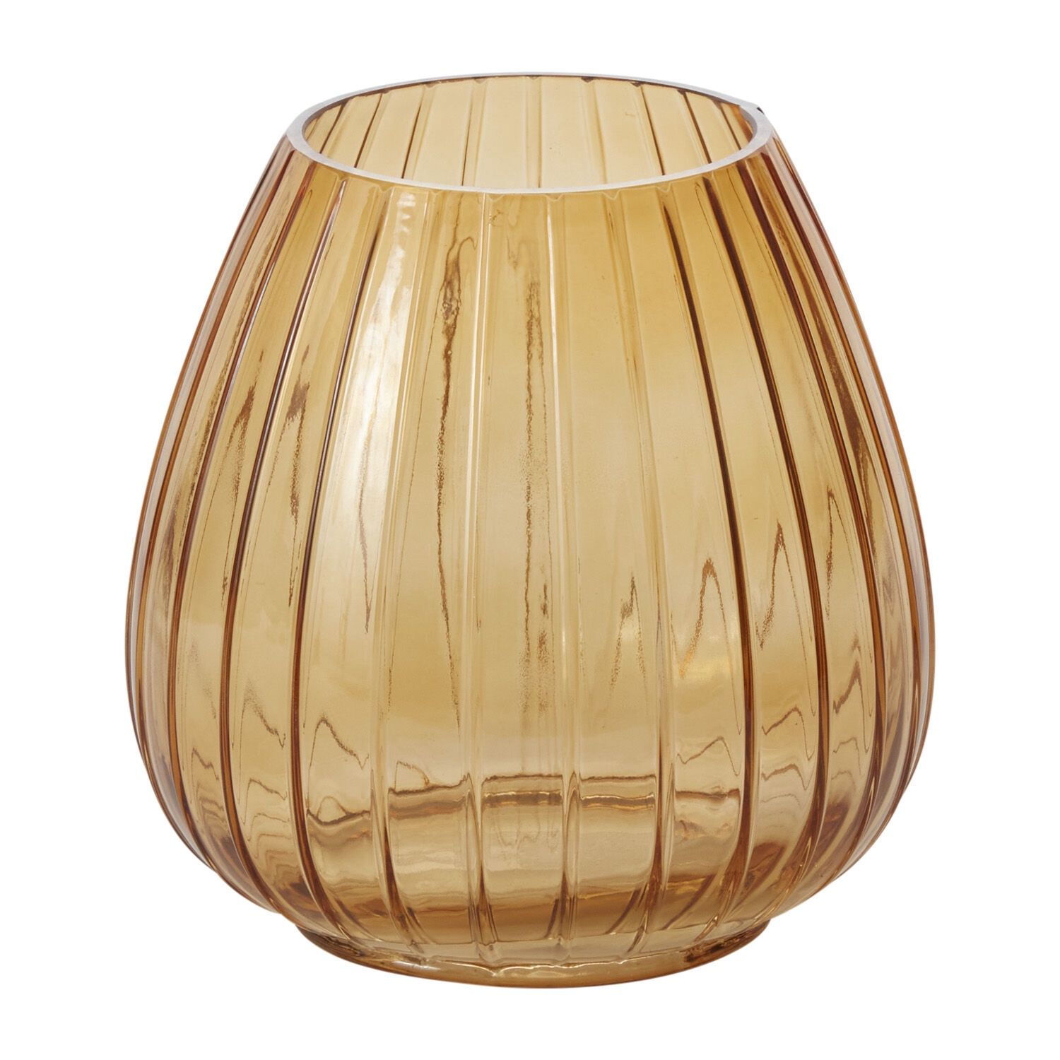 Vase, Amber Glass Tulip 6"x5.75"