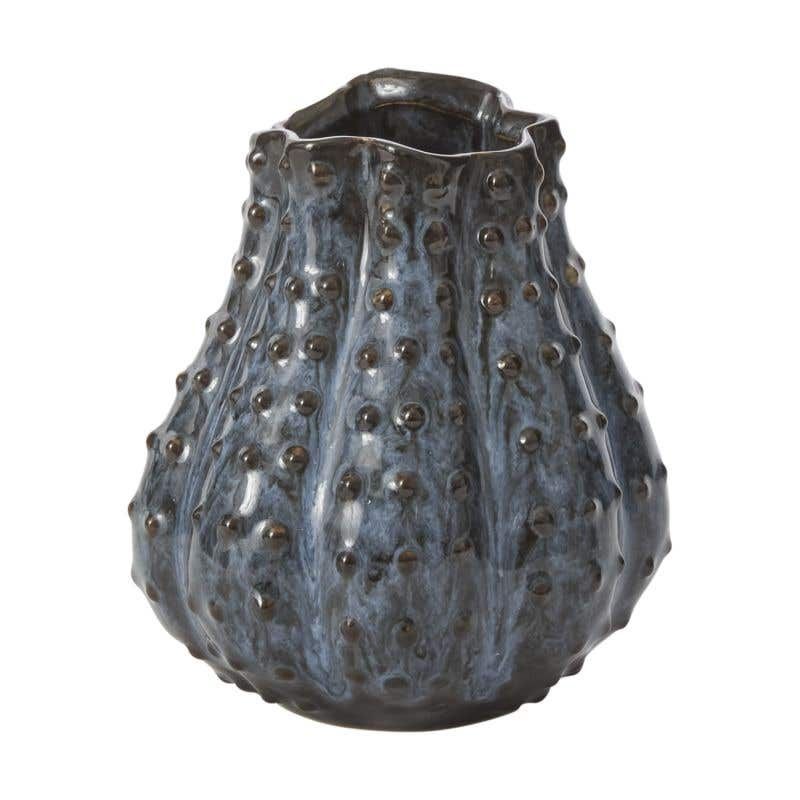 Vase, Midnight Blue Bubble 5'x5.5" Ceramic