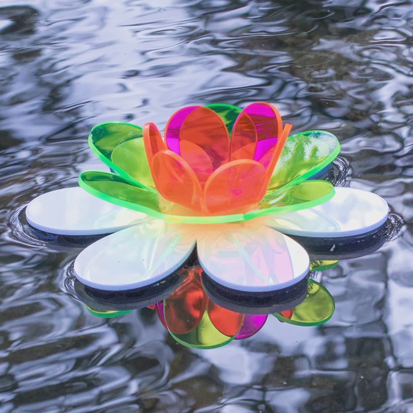 Acrylic Floating Flower, Assorted Colors 6"