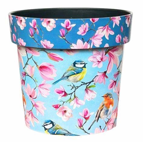 Planter, Watercolour Birds 8.5"