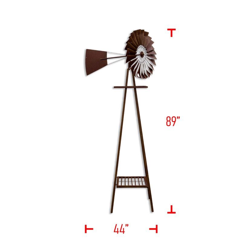 Windmill, Metal Rustic 78"x24"