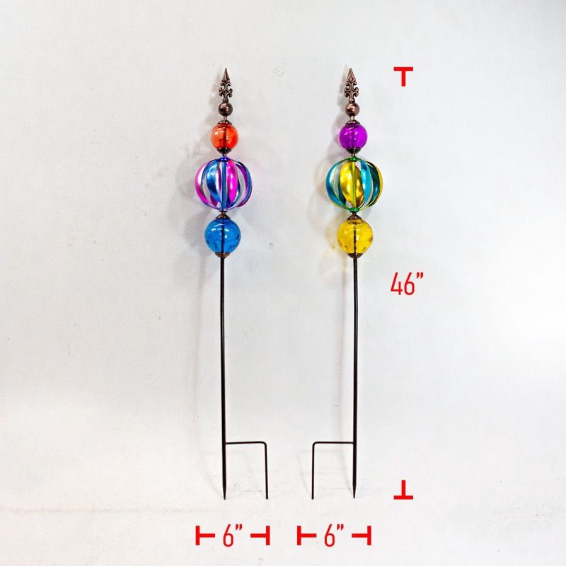 Garden Stake, Wind Spinner w/Glass Orbs 45"