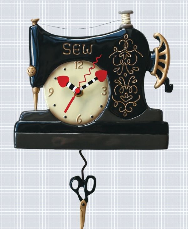 Clock, Vintage Sewing Machine