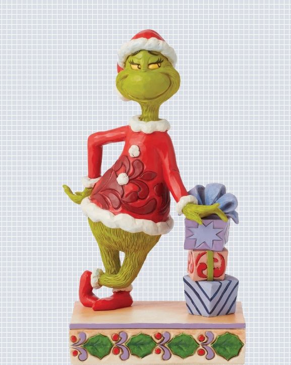 Jim Shore, Grinch Leaning on Gifts