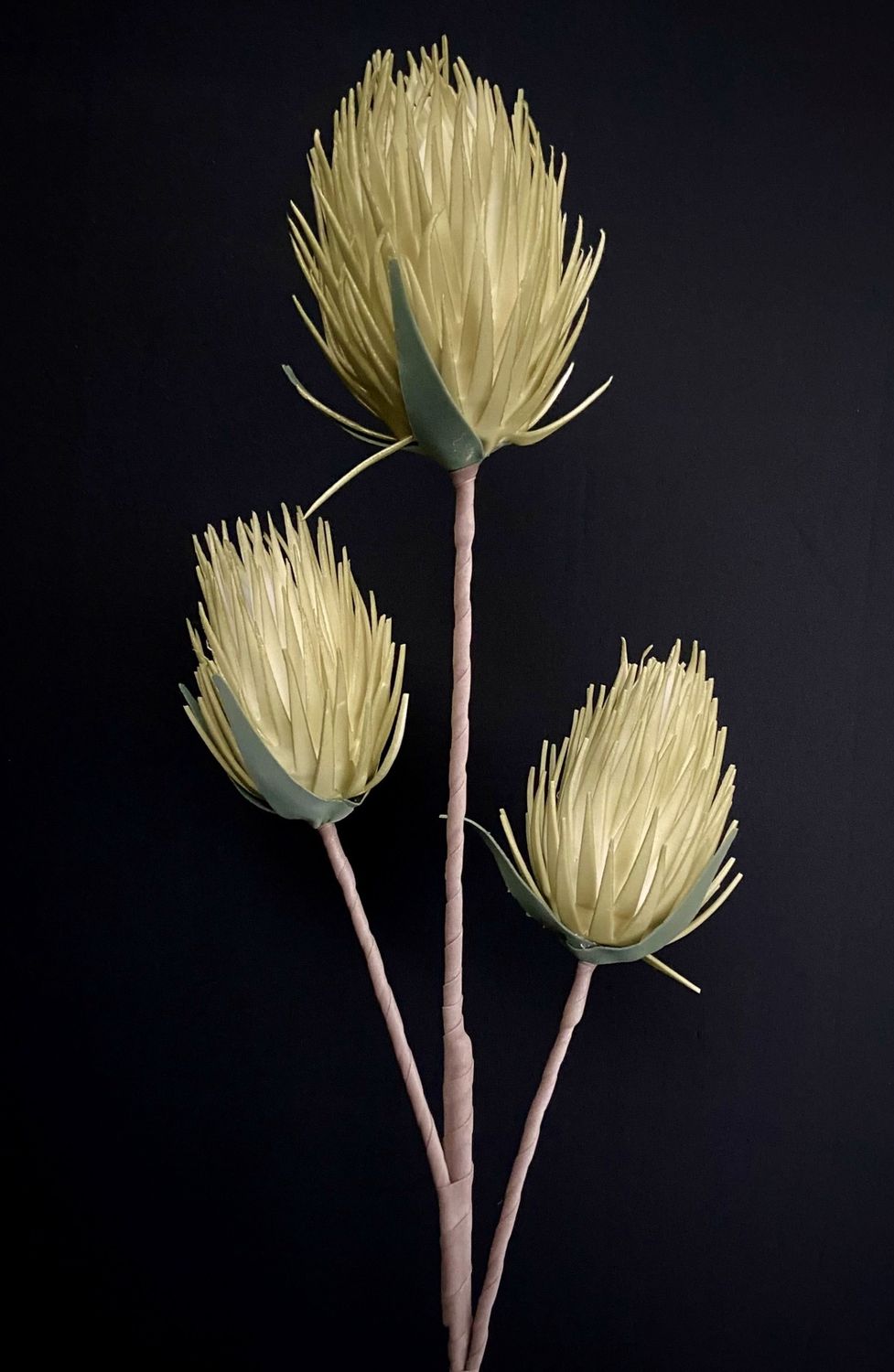 Stem, 36" Green Foam Flower 3 Heads