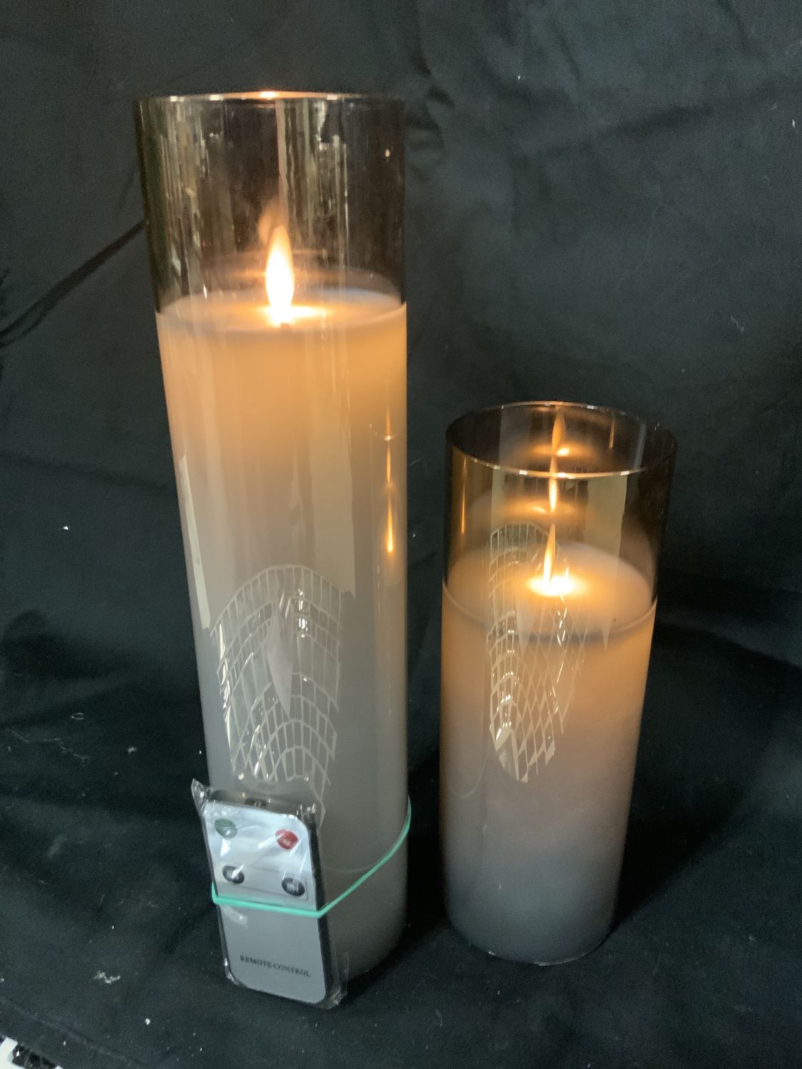 LED Candle, Smoke Glass 3" 3 Asst Sizes