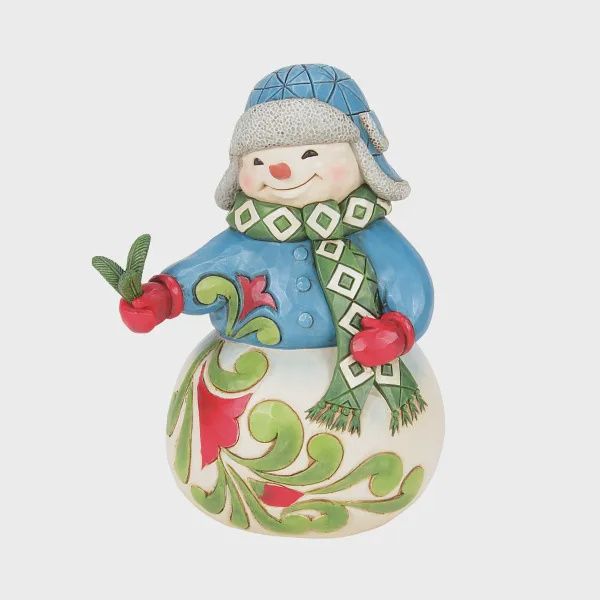 Jim Shore, Snowman w/evergreen Sprig in Hand