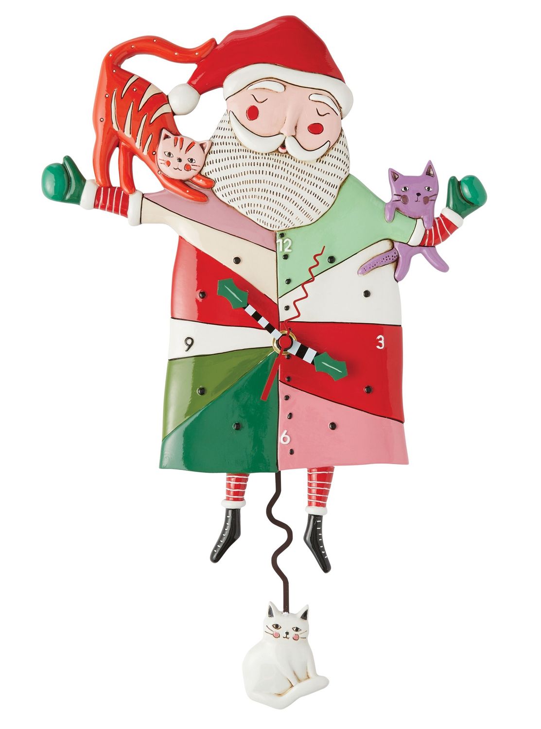 Clock, Crazy Cat Santa