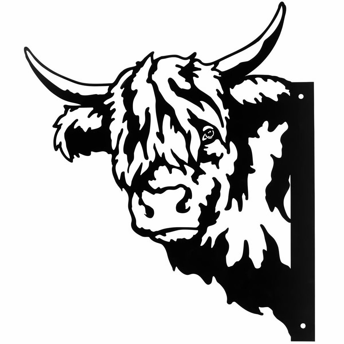 Yard Art, Metal Highland Cow Silhouette 18"