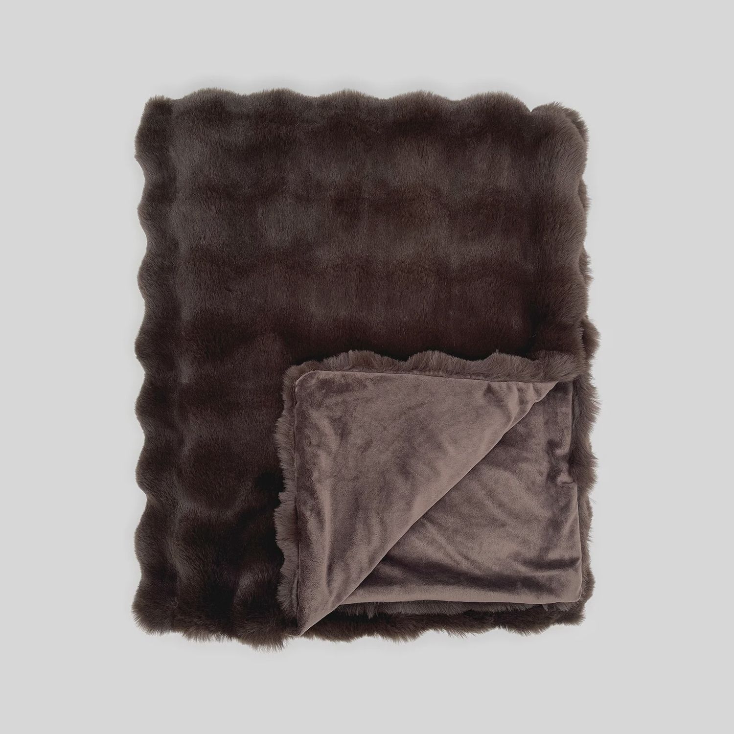Throw, Cubby Faux Fur Espresso 50x60