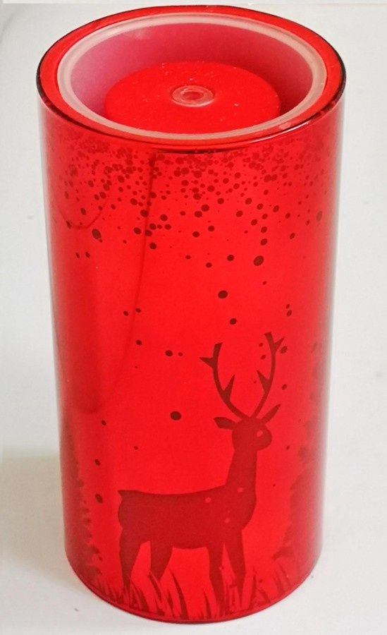 Water Candle, Tree/Deer Red