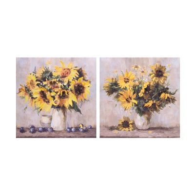 Picture, Sunflower Canvas 2 Asst 23.5" Sq.