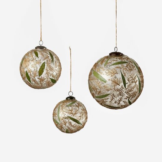 Ornament, Glass Juniper 8&quot;/7&quot;/5&quot; Set/3