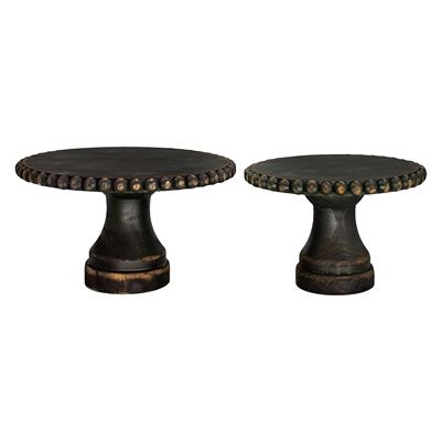 Tray, Black Beaded 2 Asst Sizes 8"/10"