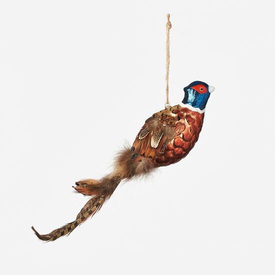 Ornament, Glass Pheasant 13&quot;