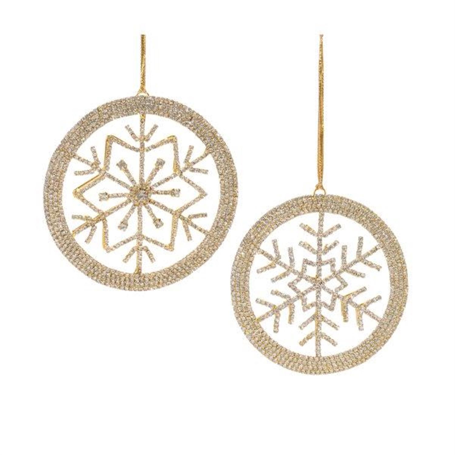 Ornament, Snowflake 4.5" Iron/Glass Beads