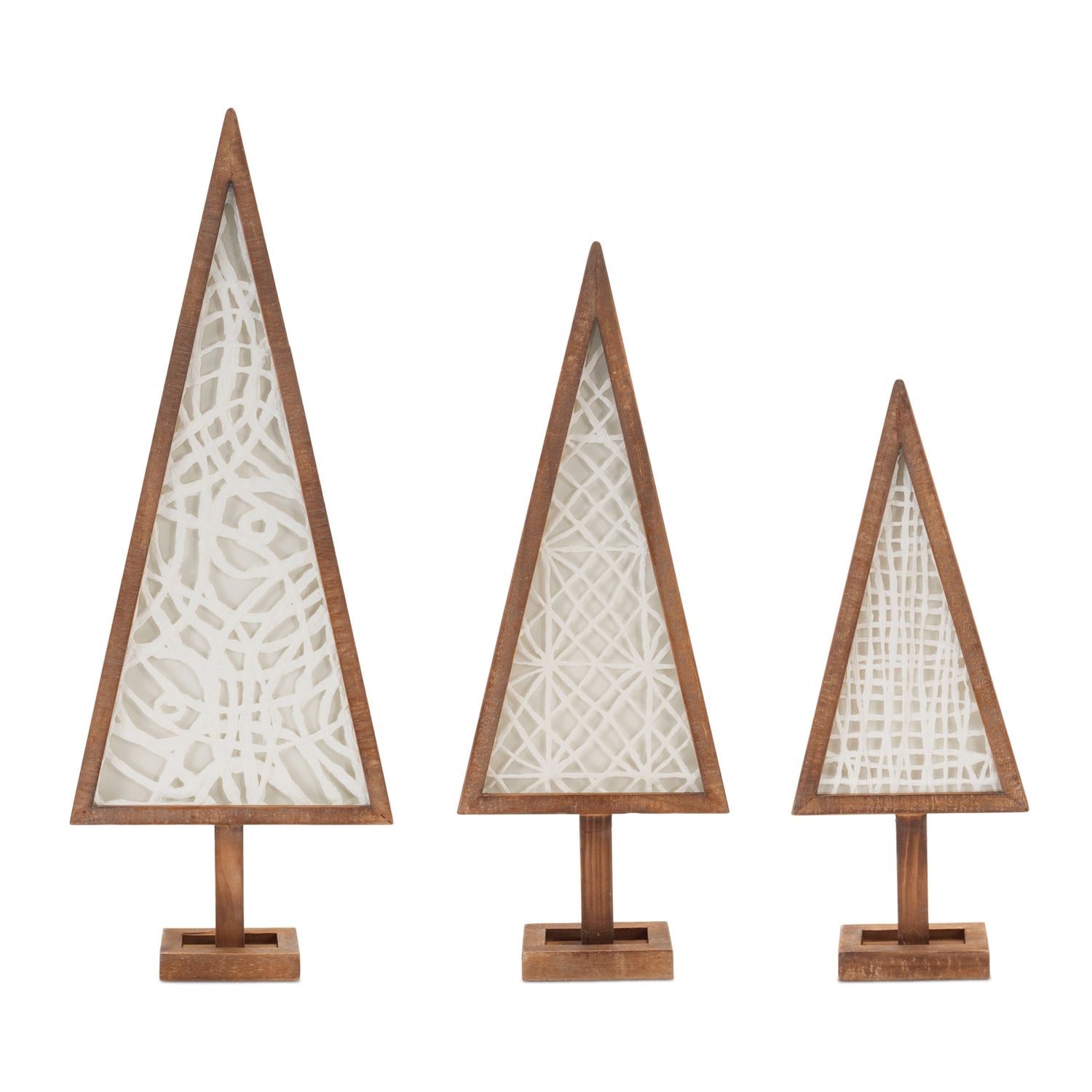 Tree, Wood Framed on Stand Set/3 19/23/29"
