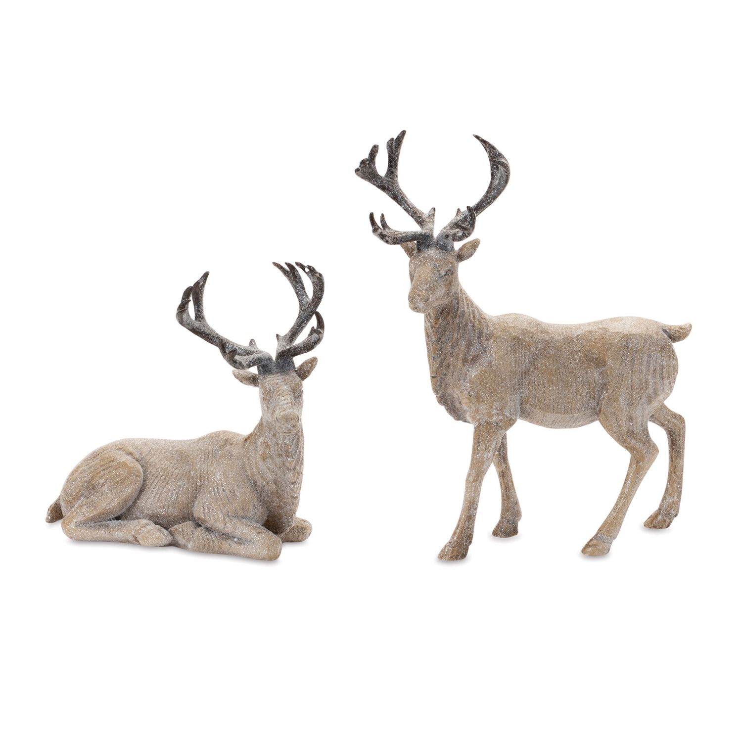 Reindeer, Faux Wood Grain Set/2 7/11"