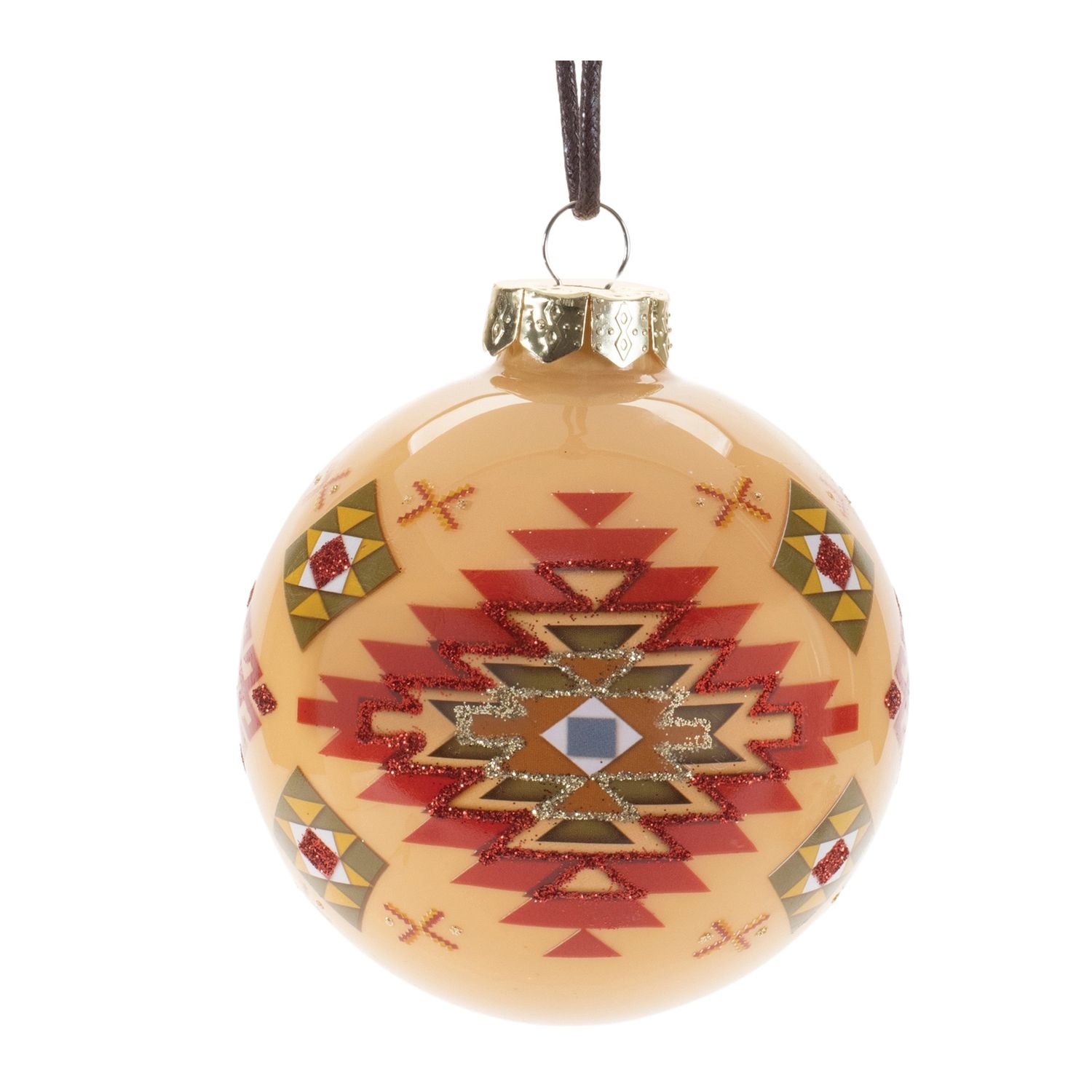 Ornament, Southwestern Design 4" Glass