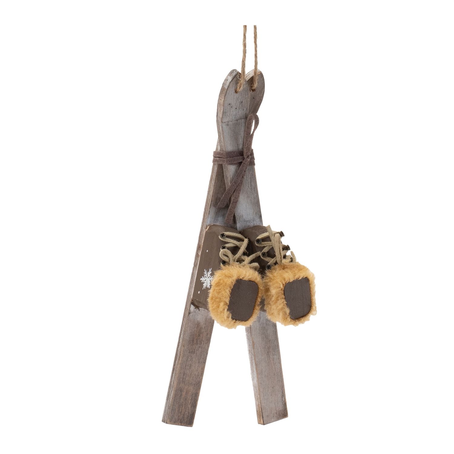 Ornament, Wood Ski &amp; Boot 9"